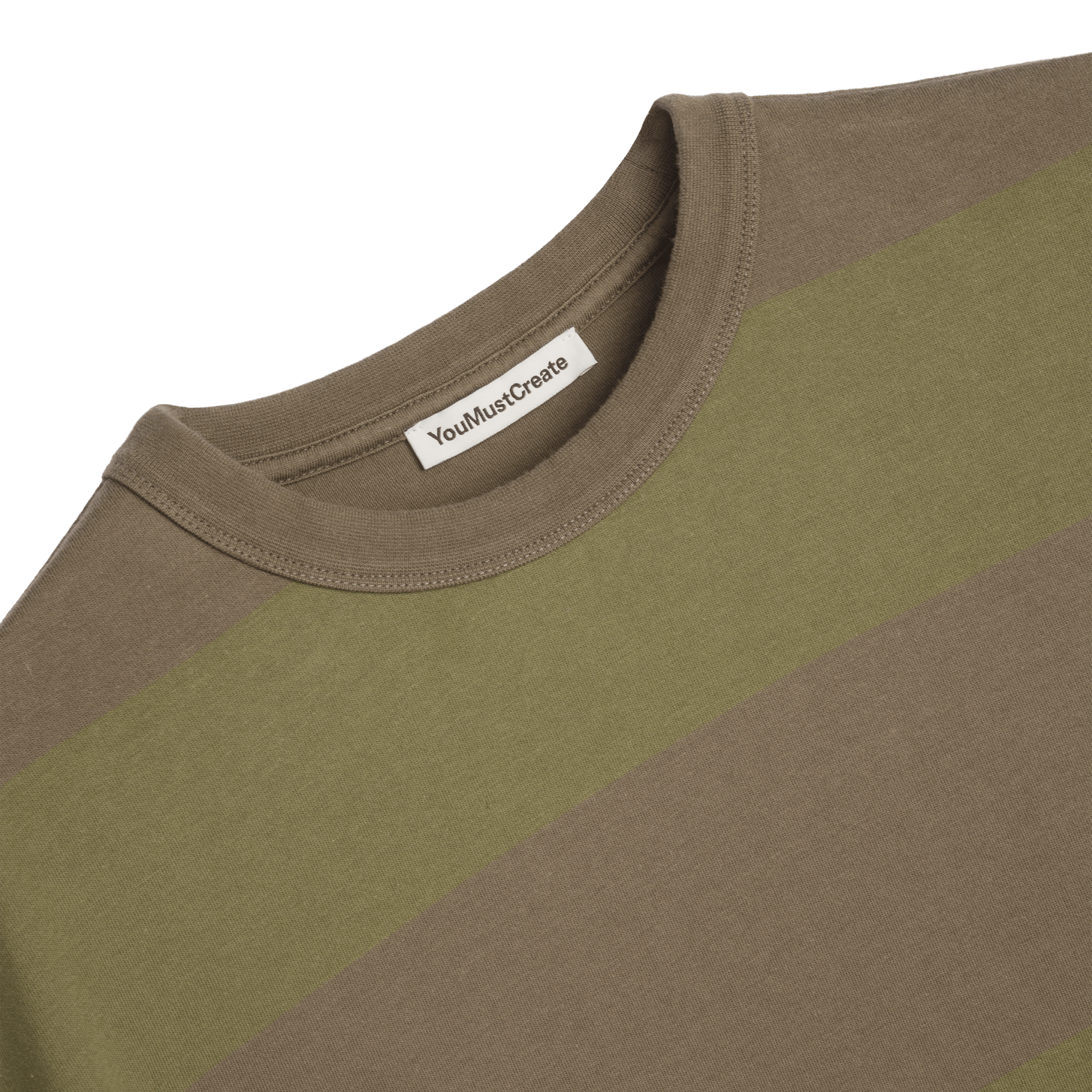 YMC Triple Wide Stripe T-Shirt Green Multi - Steranko Clothing Manchester