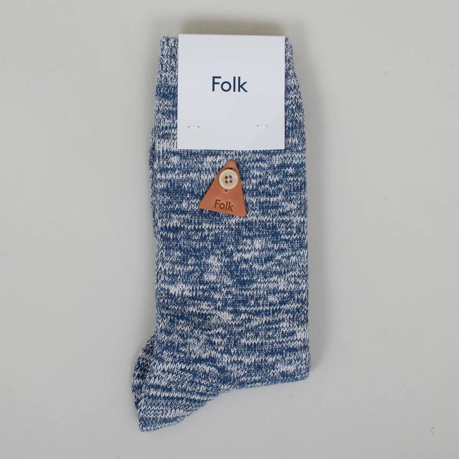 Folk Melange Socks Woad Mix - Steranko Clothing Manchester