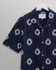 Wax London Didcot Shirt Circle Ikat Blue