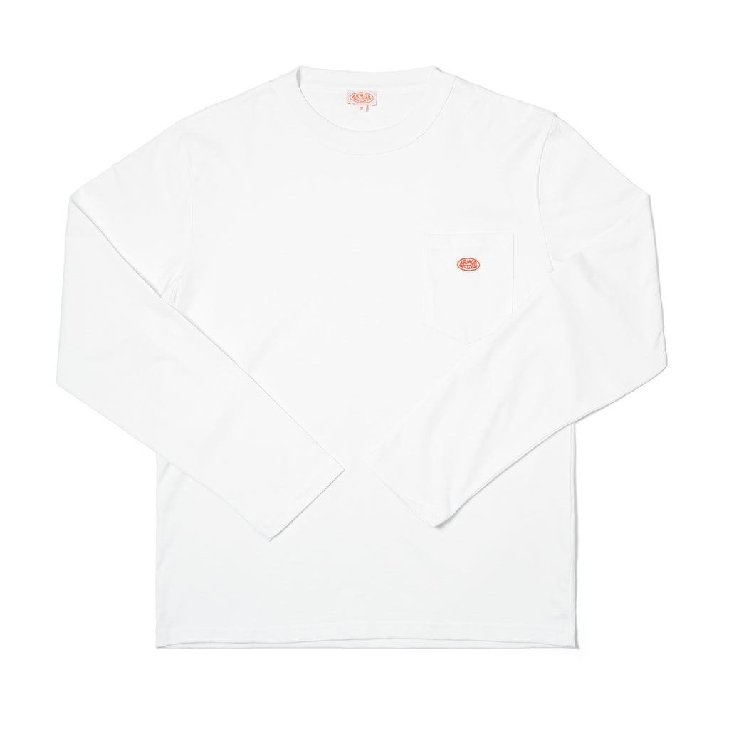 Armor Lux LS Pocket T-Shirt White