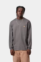 Carhartt Chase LS T-Shirt Porphyry / Gold | Steranko Clothing