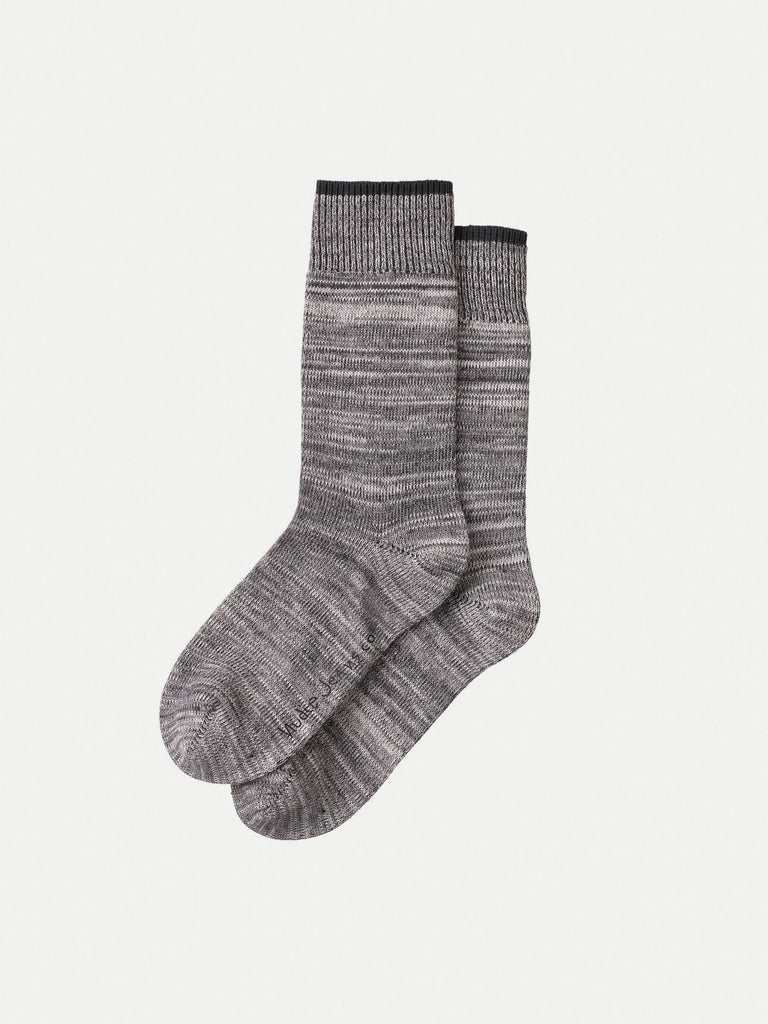 Nudie Jeans Co Rasmusson Multi Yarn Sock Dark Grey Women
