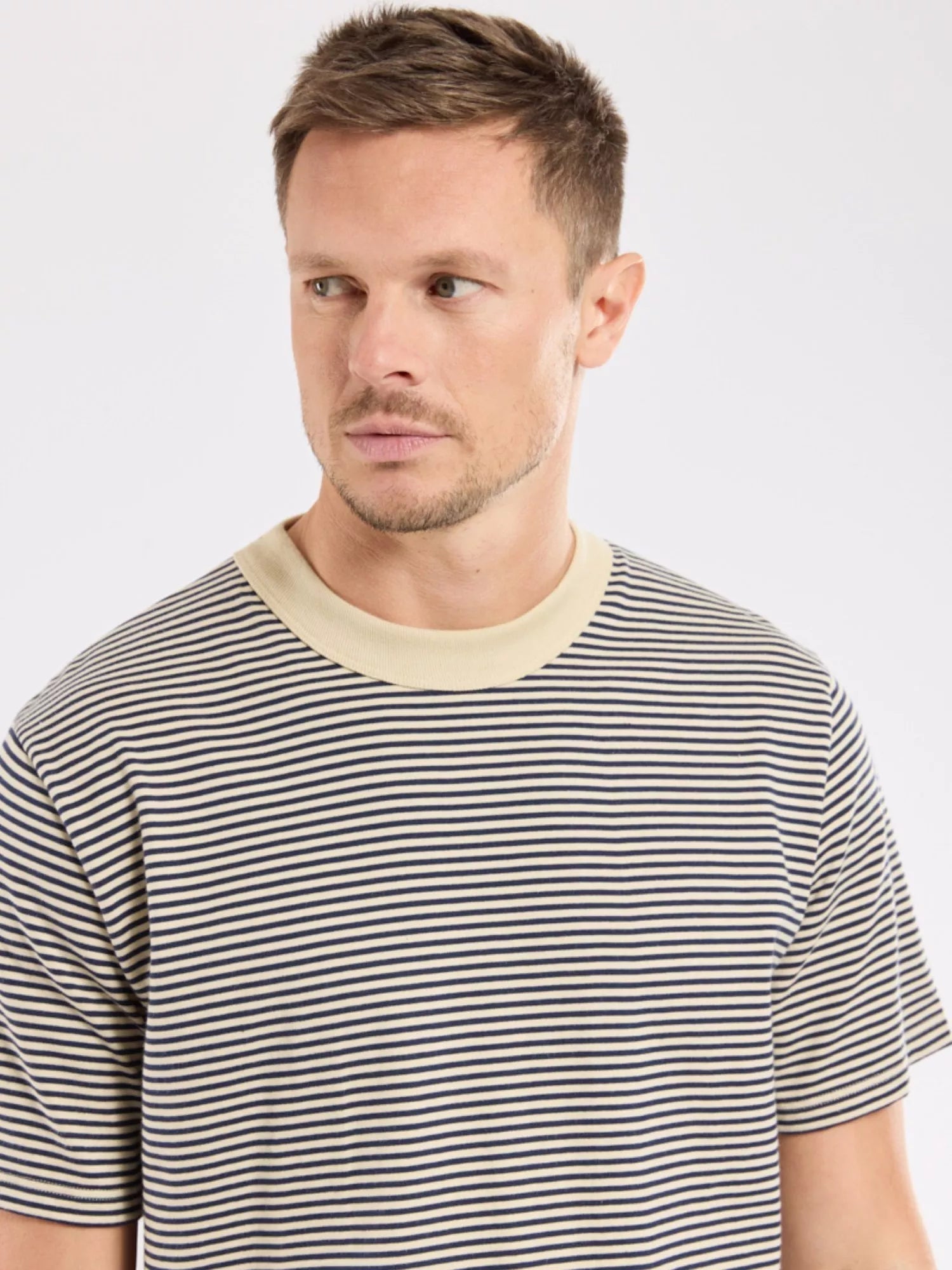 Armor Lux Heritage Stripe T-Shirt Gravel Marine Deep - Steranko Clothing Manchester