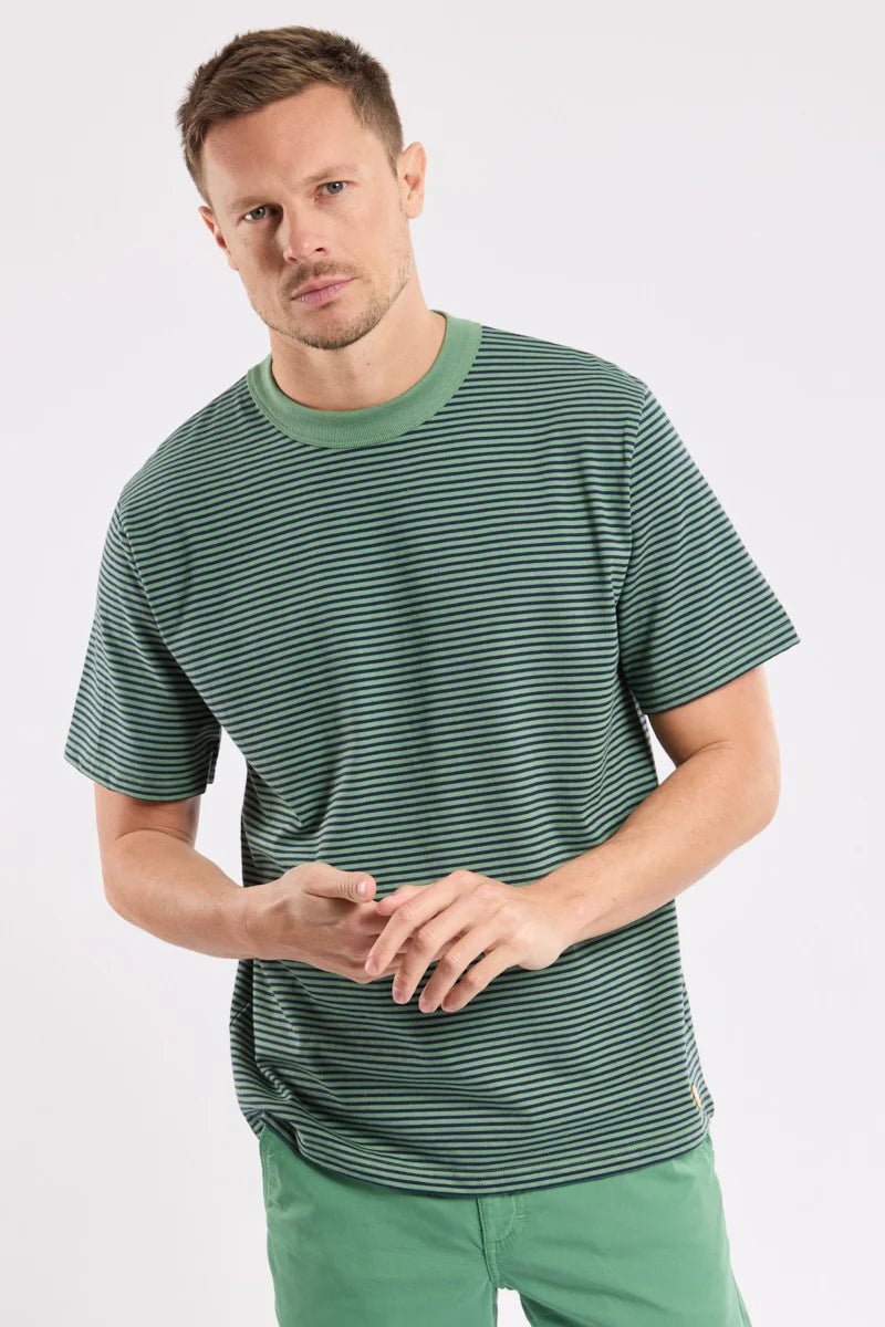 Armor Lux Heritage Stripe T-Shirt Ivy Marine Deep - Steranko Clothing Manchester