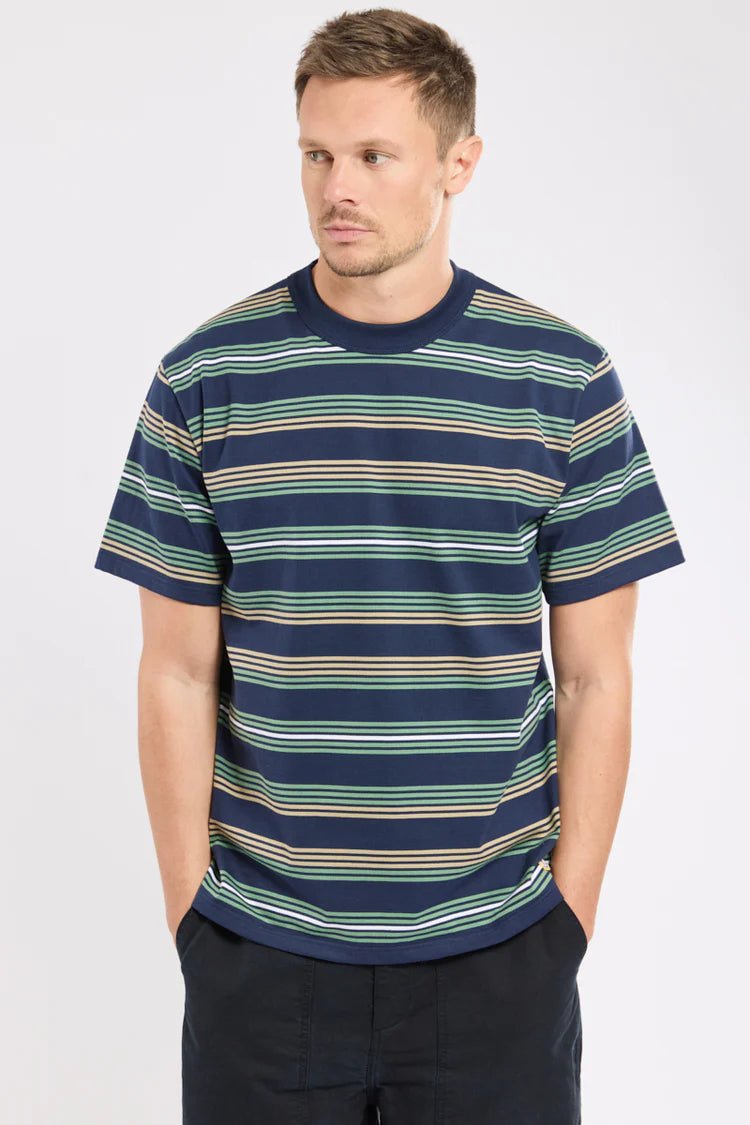 Armor Lux Heritage Stripe T-Shirt Marine Deep Ivy Treehouse - Steranko Clothing Manchester