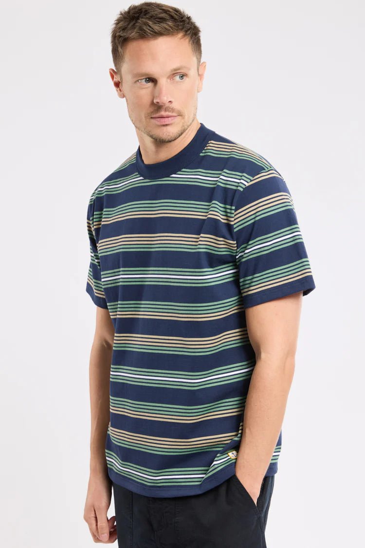 Armor Lux Heritage Stripe T-Shirt Marine Deep Ivy Treehouse - Steranko Clothing Manchester