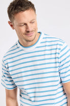 Armor Lux Striped Heritage T-Shirt Blanc / Waterfall - Steranko Clothing Manchester