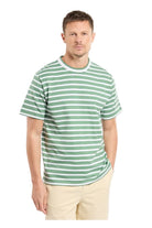 Armor Lux Striped Heritage T-Shirt Ivy / Blanc - Steranko Clothing Manchester
