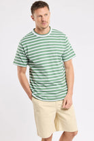 Armor Lux Striped Heritage T-Shirt Ivy / Blanc - Steranko Clothing Manchester
