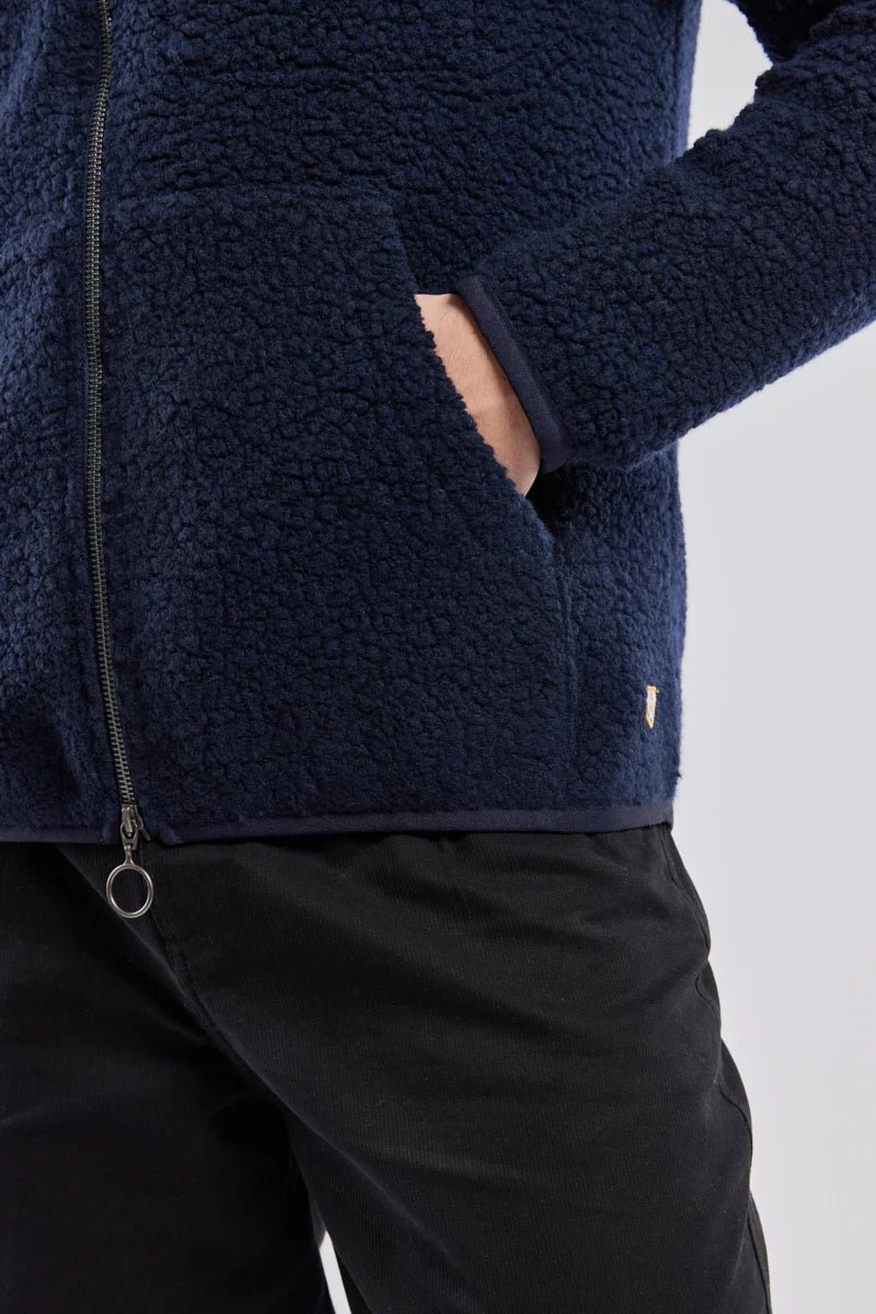 Armor Lux Veste Zippee Sherpa Navire - Steranko Clothing Manchester