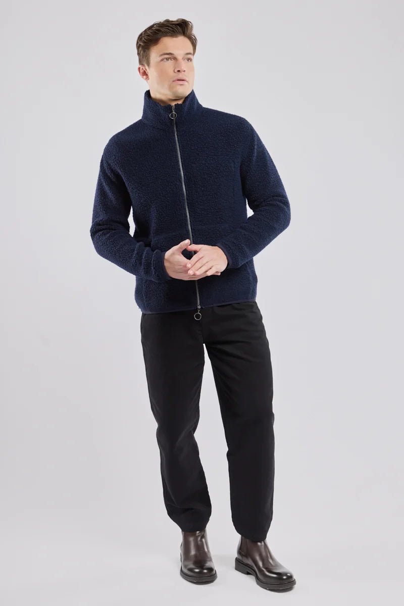 Armor Lux Veste Zippee Sherpa Navire - Steranko Clothing Manchester
