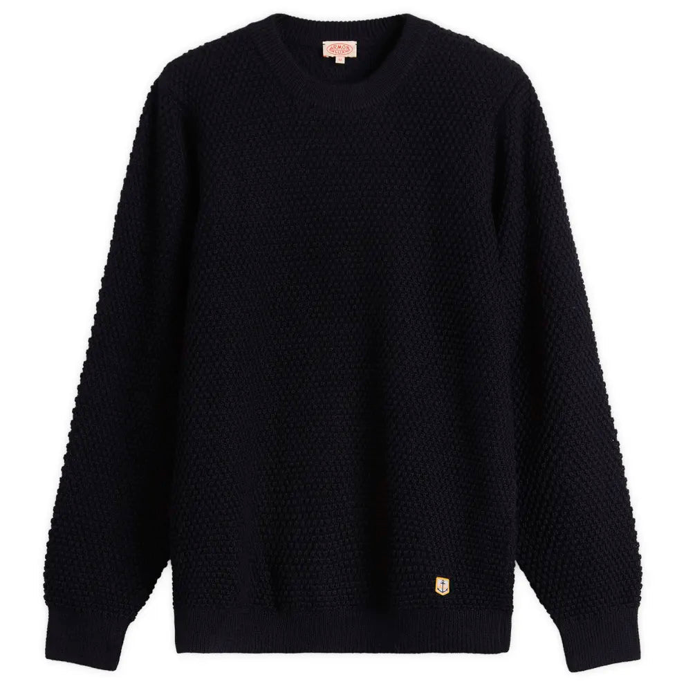 Armor Lux Waffle Knit Jumper Navy - Steranko Clothing Manchester