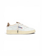 Autry Medalist Low Sneakers in White Leather and Leopard Suede - Steranko Clothing Manchester