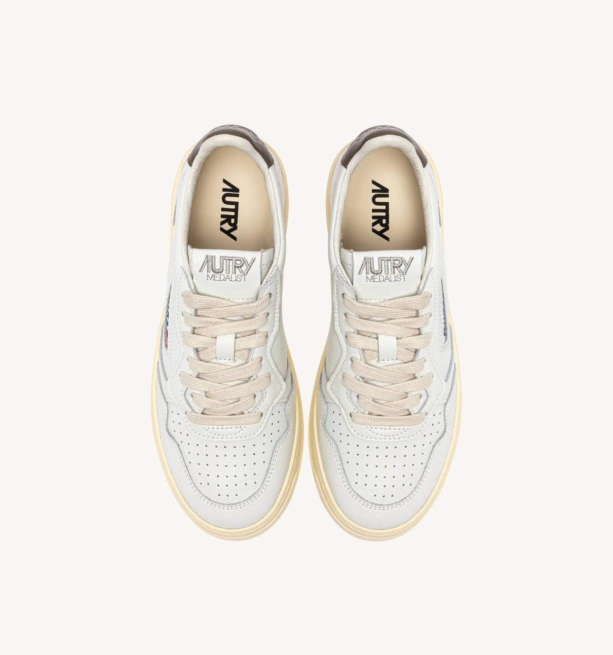 Autry Medalist Low Sneakers Leather White / Chocolate - Steranko Clothing Manchester