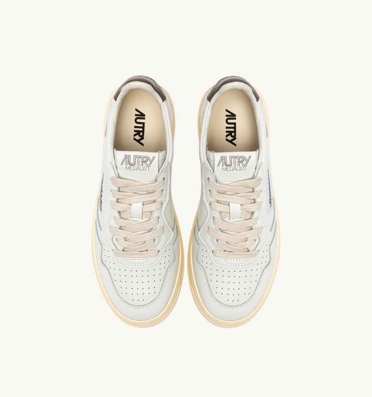 Autry Medalist Low Sneakers Leather White / Chocolate - Steranko Clothing Manchester