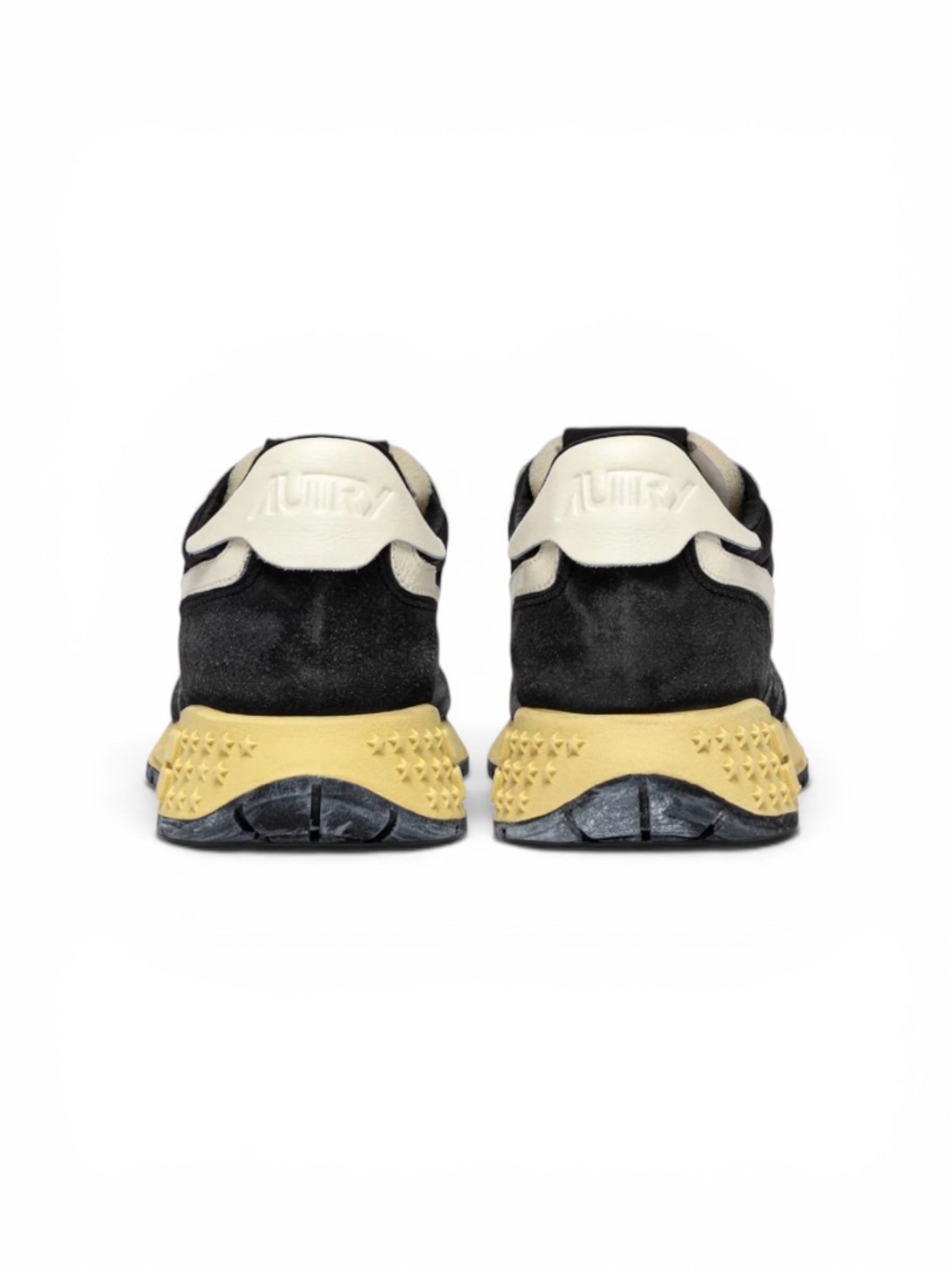 Autry Reelwind Low Sneakers in Black Sugar and Marshmallow Nylon and Suede - Steranko Clothing Manchester