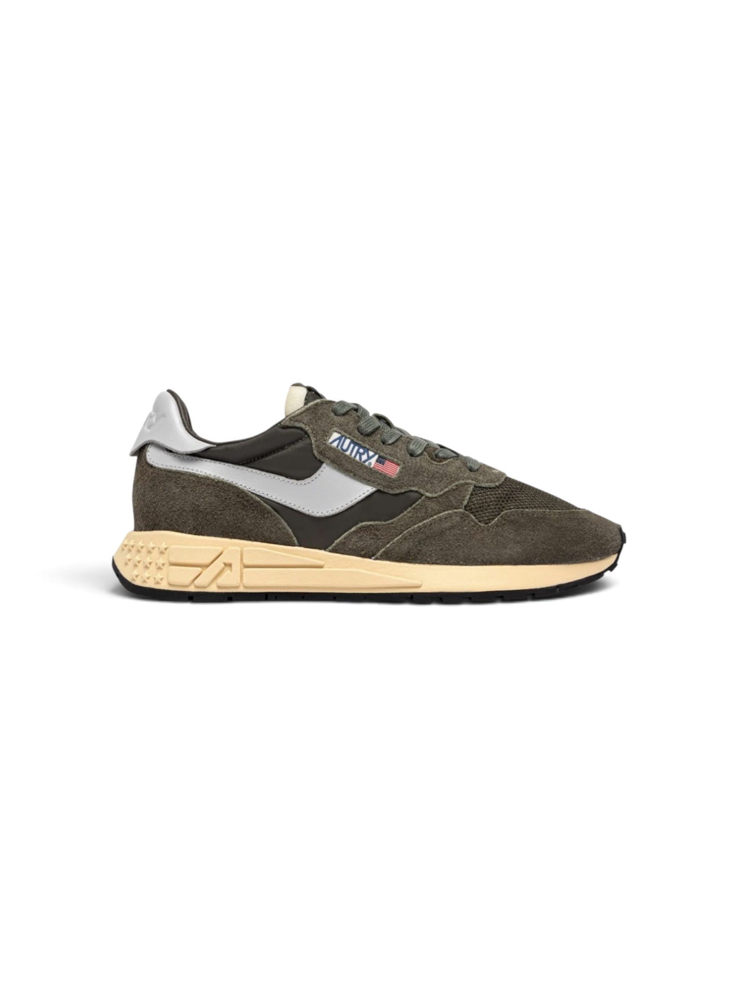 Autry Reelwind Low Sneakers Suede Olive Night / Harbour Mist - Steranko Clothing Manchester