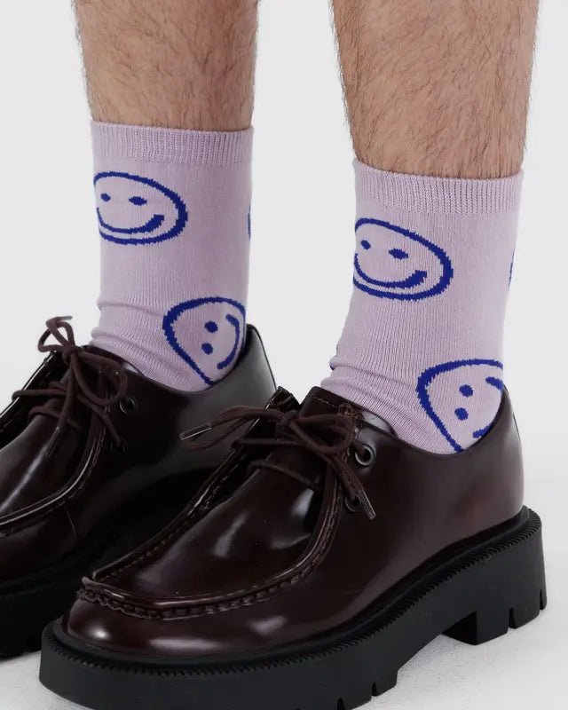 Baggu Crew Sock Dusty Pink Happy - Steranko Clothing Manchester