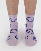 Baggu Crew Sock Dusty Pink Happy - Steranko Clothing Manchester