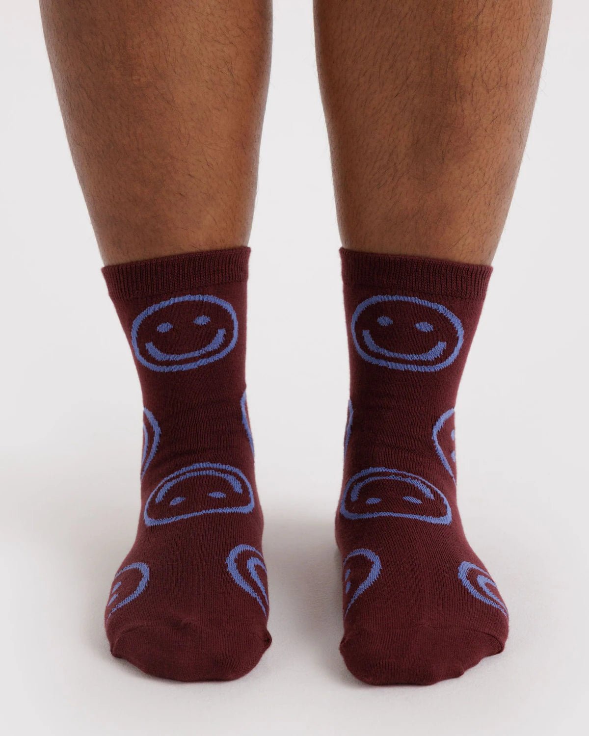 Baggu Crew Sock Mahogany Happy - Steranko Clothing Manchester