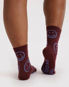 Baggu Crew Sock Mahogany Happy - Steranko Clothing Manchester