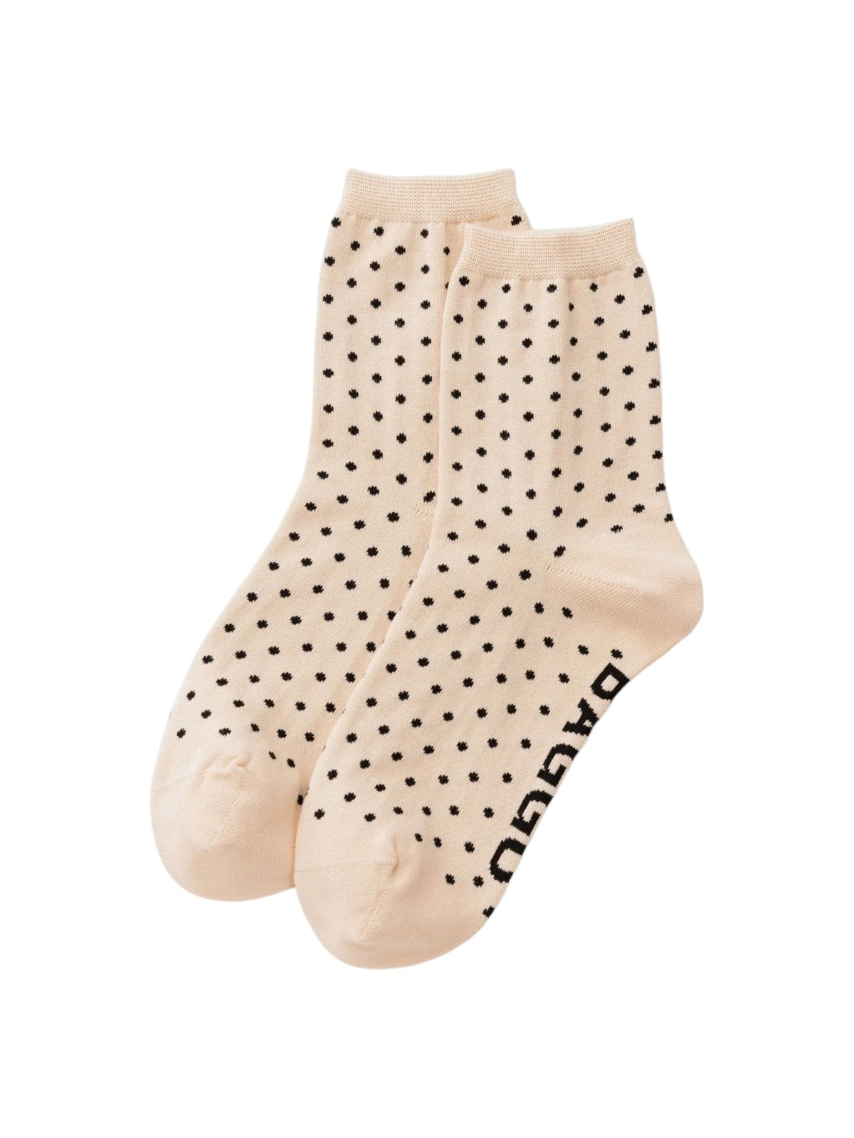 Baggu Crew Socks Micro Cream and Black Polka Dot - Steranko Clothing Manchester