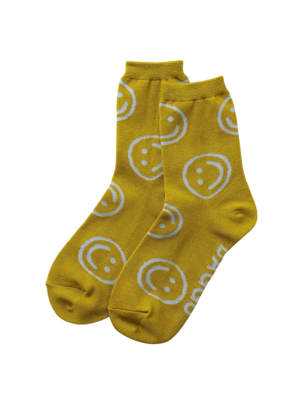 Baggu Crew Socks Ochre Happy - Steranko Clothing Manchester