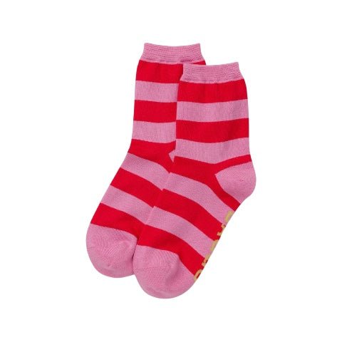 Baggu Crew Socks Pink Stripe - Steranko Clothing Manchester