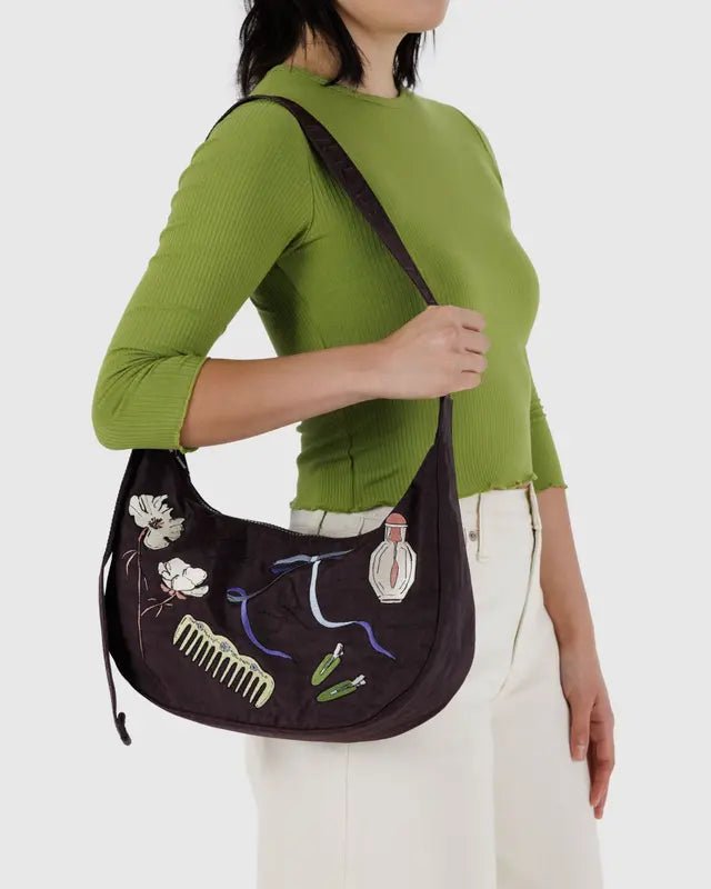 Baggu Medium Crescent Bag Embroidered Get Ready With Me - Steranko Clothing Manchester