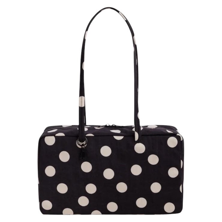 Baggu Medium Nylon Bowler Bag Black/Cream Polka Dot - Steranko Clothing Manchester