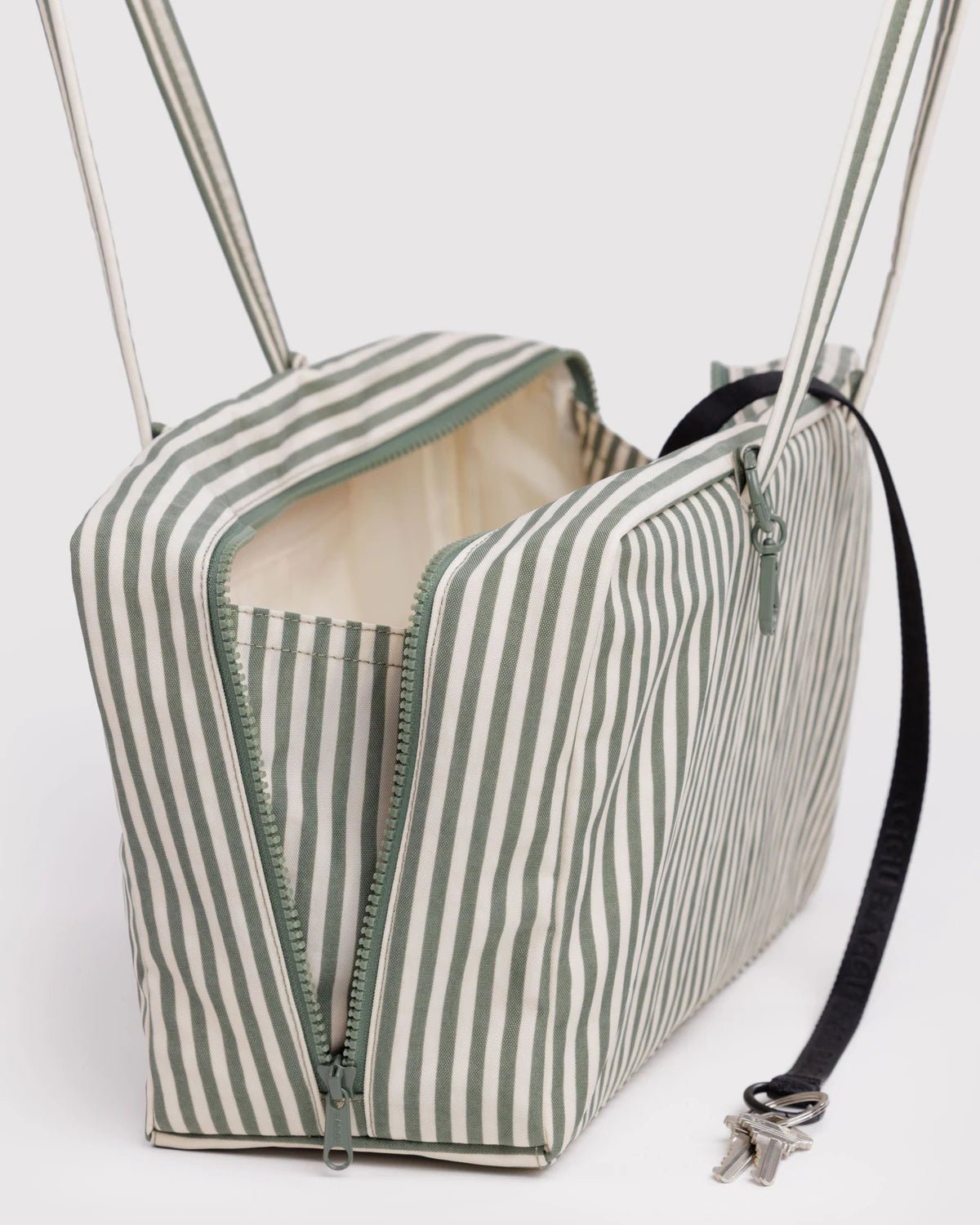 Baggu Medium Nylon Bowler Bag Sage Stripe - Steranko Clothing Manchester