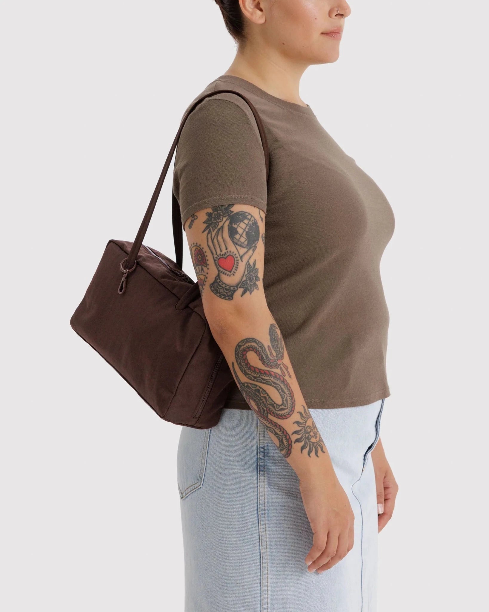 Baggu Nylon Bowler Bag Coffee - Steranko Clothing Manchester