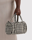 Baggu Nylon Duffle Bag Black/Cream Gingham - Steranko Clothing Manchester