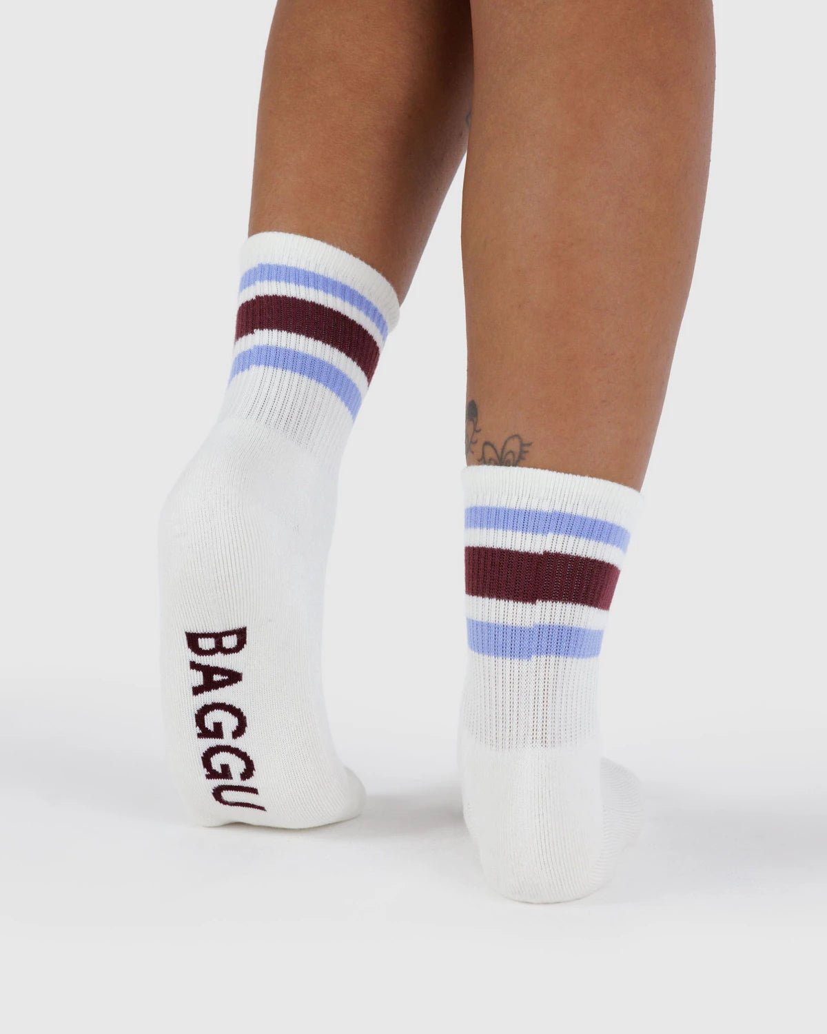 Baggu Ribbed Sock Ivory Stripe - Steranko Clothing Manchester