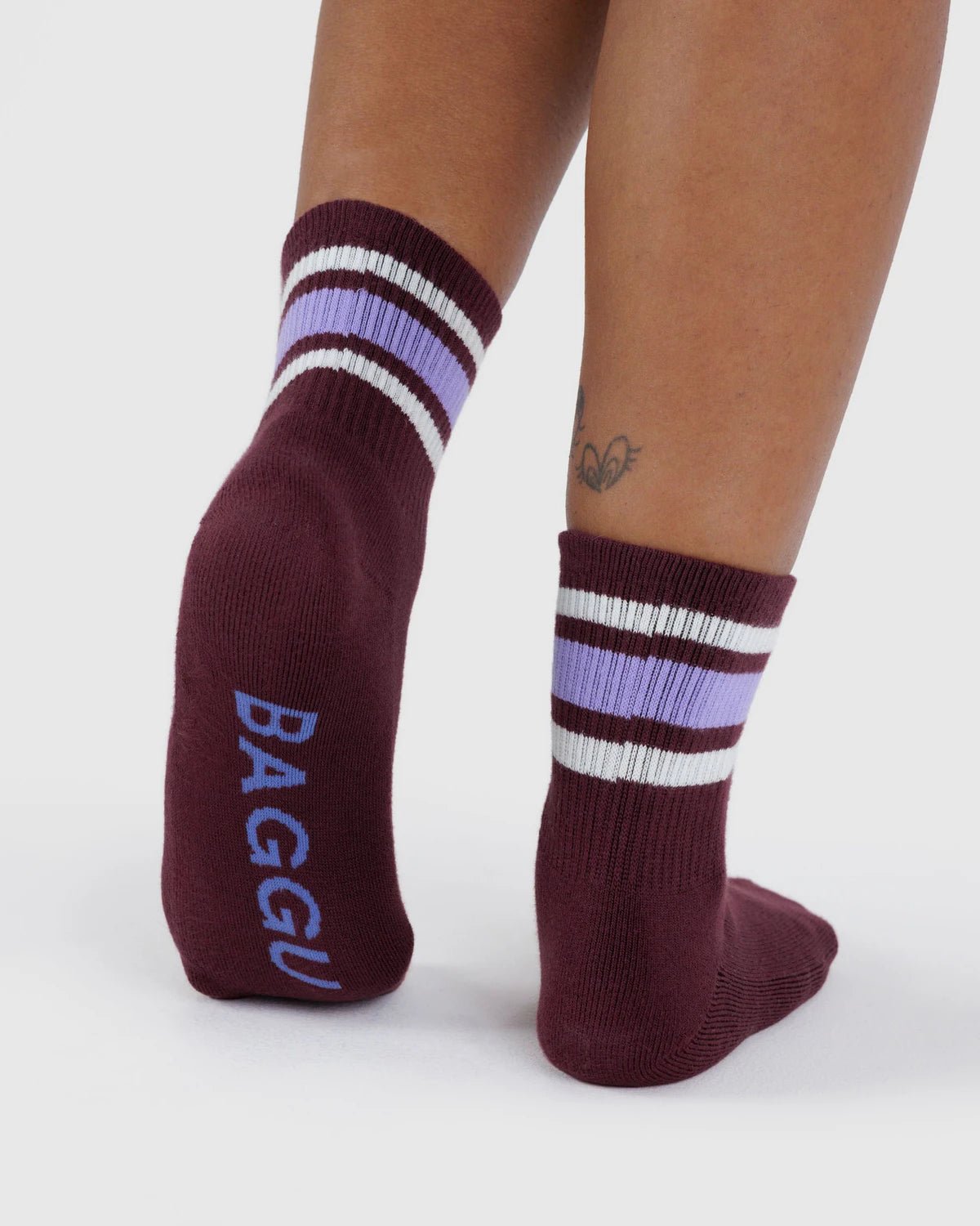 Baggu Ribbed Sock Mahogany Stripe - Steranko Clothing Manchester