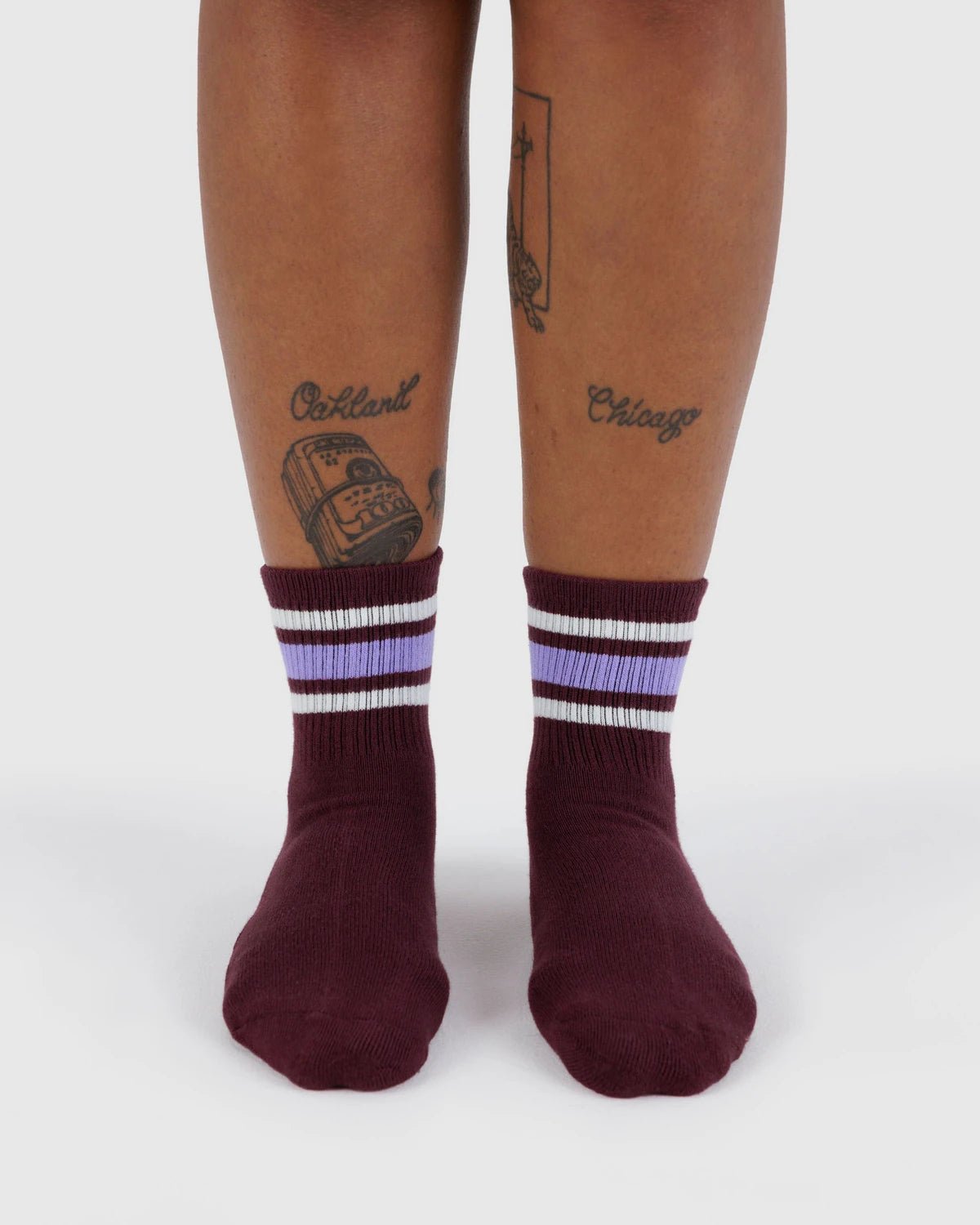 Baggu Ribbed Sock Mahogany Stripe - Steranko Clothing Manchester