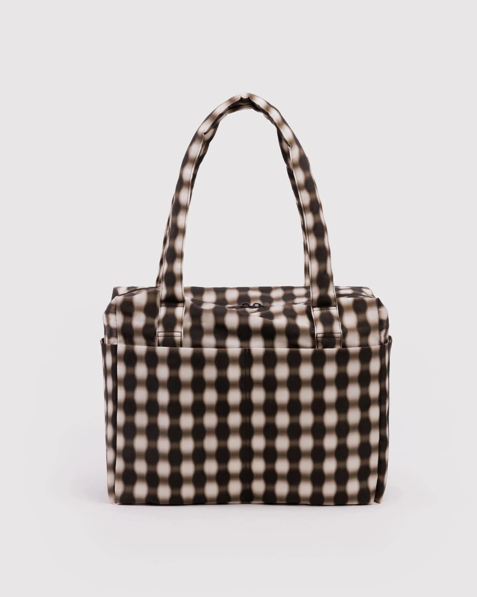 Baggu Small Cloud Carry On Bag Blurred Gingham Brown - Steranko Clothing Manchester