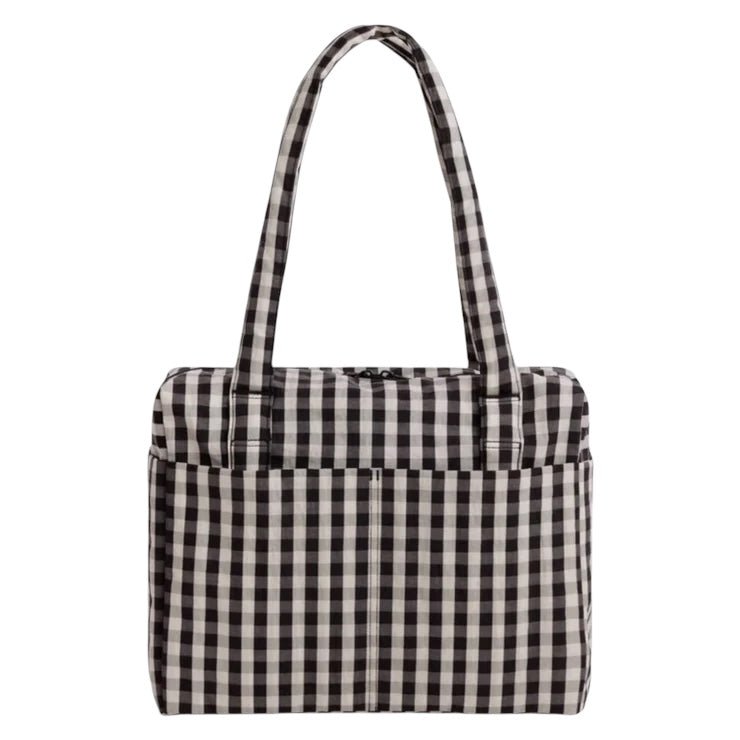 Baggu Small Cloud Carry-On Black/Cream Gingham - Steranko Clothing Manchester