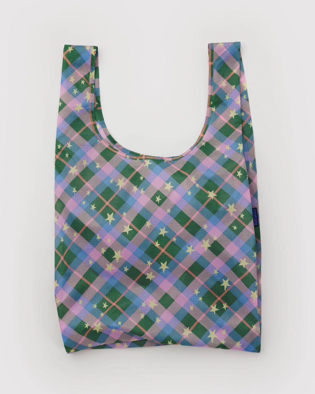 Baggu Standard Shopper Green Star Plaid - Steranko Clothing Manchester