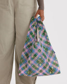Baggu Standard Shopper Green Star Plaid - Steranko Clothing Manchester