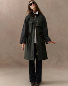 Barbour Checked Kirless Waxed Long Jacket Fern - Steranko Clothing Manchester