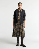 Barbour Icons Tartan Collar Cropped Liddesdale Quilted Jacket Black / Classic - Steranko Clothing Manchester