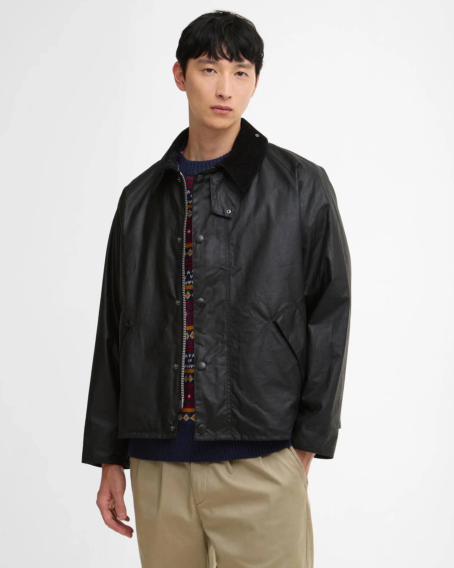 Barbour Oversized Transport Jacket Waxed Black - Steranko Clothing Manchester