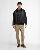 Barbour Oversized Transport Jacket Waxed Black - Steranko Clothing Manchester