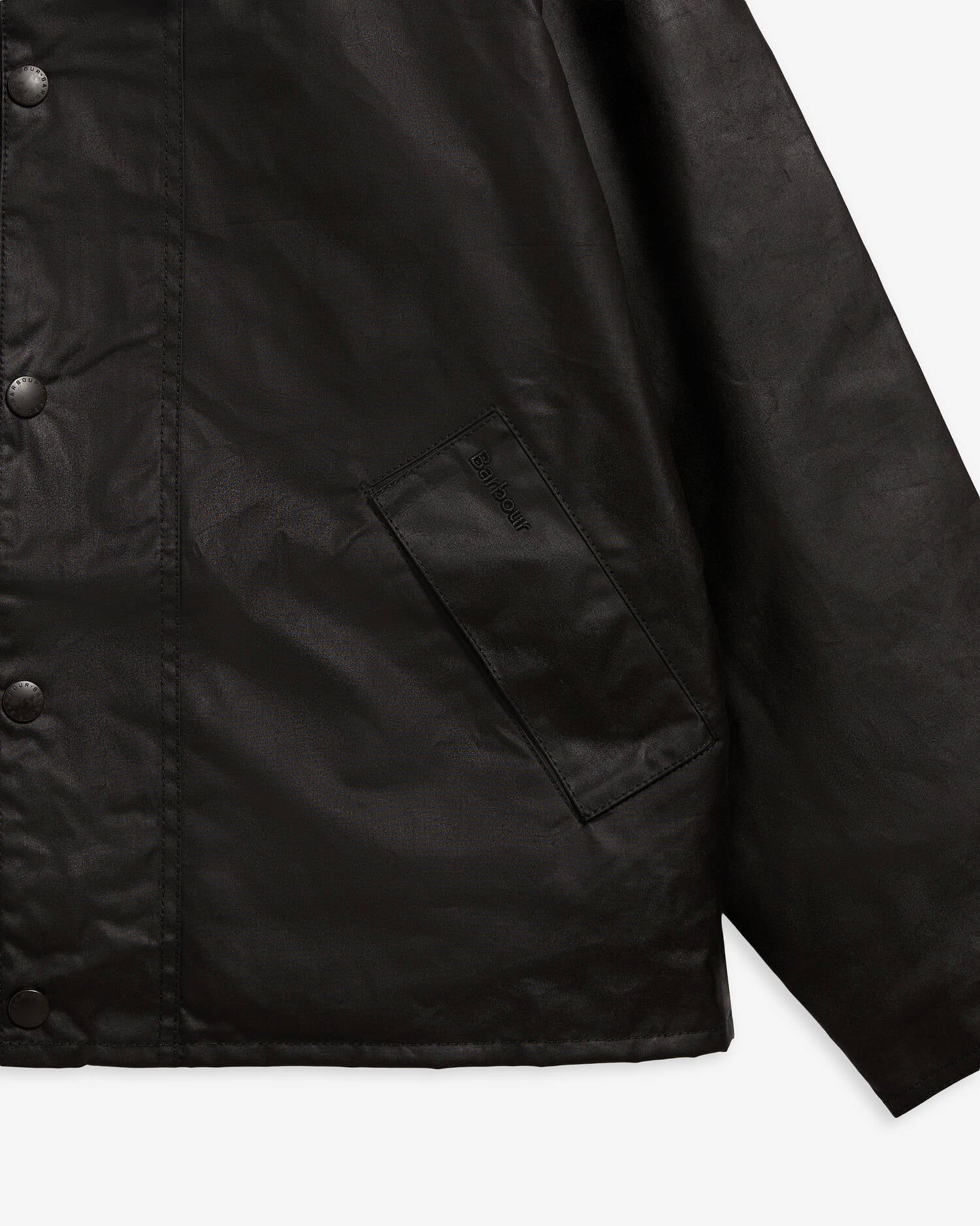 Barbour Oversized Transport Jacket Waxed Black - Steranko Clothing Manchester