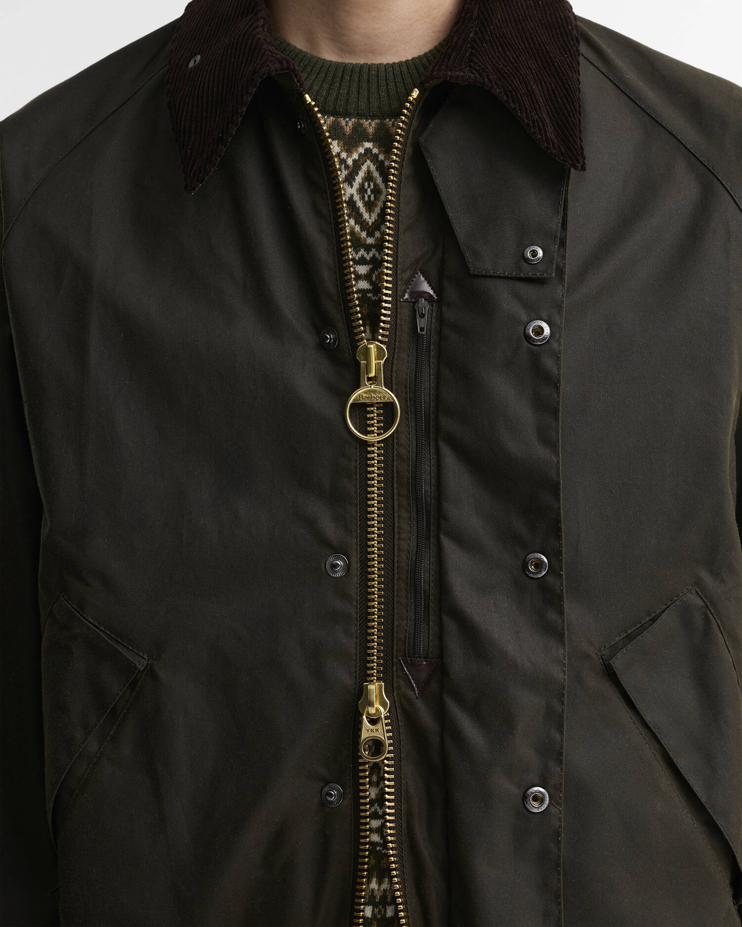 Barbour Oversized Transport Jacket Waxed Olive - Steranko Clothing Manchester