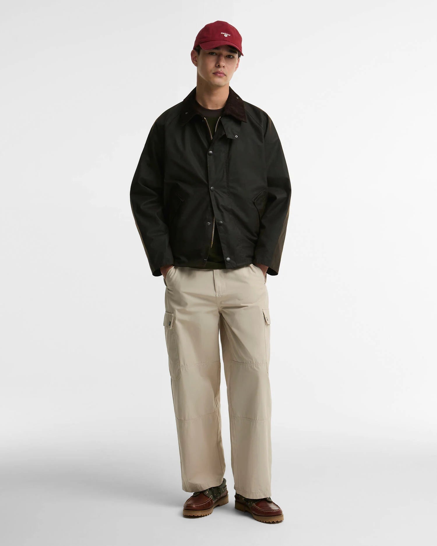 Barbour Oversized Transport Waxed Jacket Dark Brown - Steranko Clothing Manchester