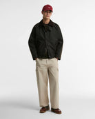 Barbour Oversized Transport Waxed Jacket Dark Brown - Steranko Clothing Manchester