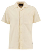 Barbour Parkvale Slub Relaxed Short - Sleeved Shirt Neutral - Steranko Clothing Manchester