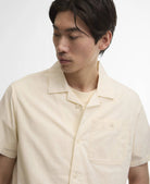 Barbour Parkvale Slub Relaxed Short - Sleeved Shirt Neutral - Steranko Clothing Manchester